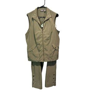 Additions By Chicos Women's Olive Green 2 Piece Set